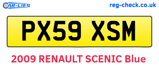PX59XSM are the vehicle registration plates.
