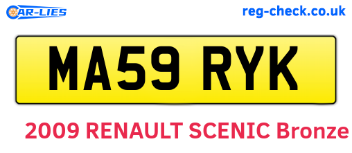 MA59RYK are the vehicle registration plates.