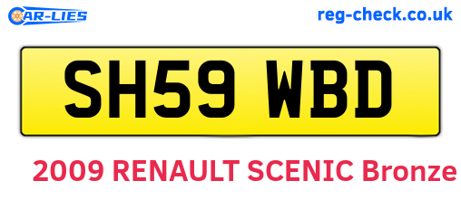 SH59WBD are the vehicle registration plates.