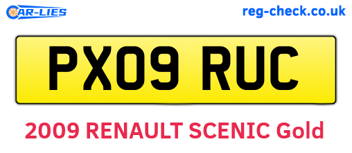 PX09RUC are the vehicle registration plates.