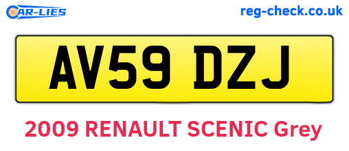 AV59DZJ are the vehicle registration plates.