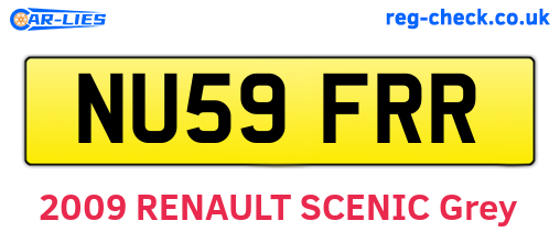 NU59FRR are the vehicle registration plates.