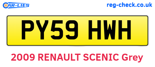 PY59HWH are the vehicle registration plates.