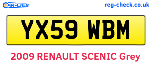 YX59WBM are the vehicle registration plates.