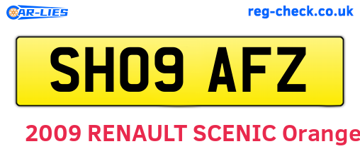 SH09AFZ are the vehicle registration plates.