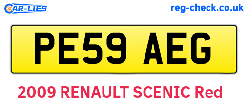 PE59AEG are the vehicle registration plates.