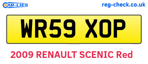 WR59XOP are the vehicle registration plates.
