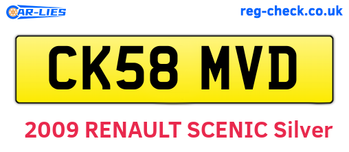 CK58MVD are the vehicle registration plates.