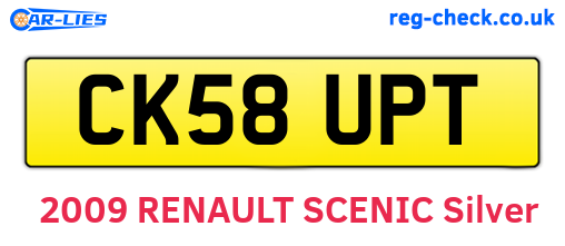 CK58UPT are the vehicle registration plates.