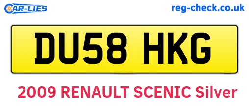 DU58HKG are the vehicle registration plates.