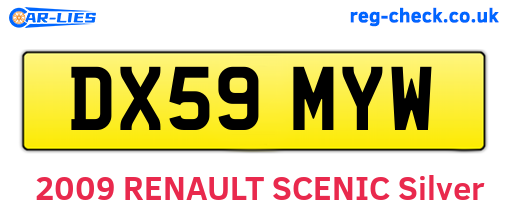 DX59MYW are the vehicle registration plates.
