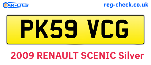PK59VCG are the vehicle registration plates.