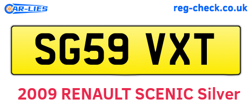 SG59VXT are the vehicle registration plates.