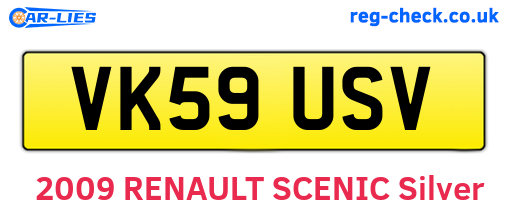 VK59USV are the vehicle registration plates.