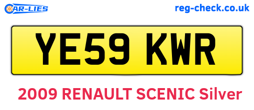 YE59KWR are the vehicle registration plates.