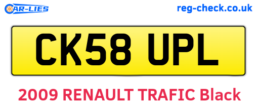 CK58UPL are the vehicle registration plates.