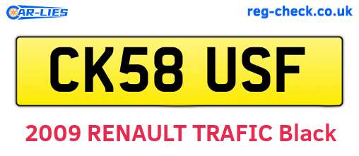 CK58USF are the vehicle registration plates.