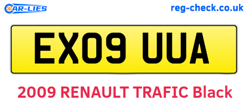 EX09UUA are the vehicle registration plates.