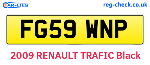 FG59WNP are the vehicle registration plates.