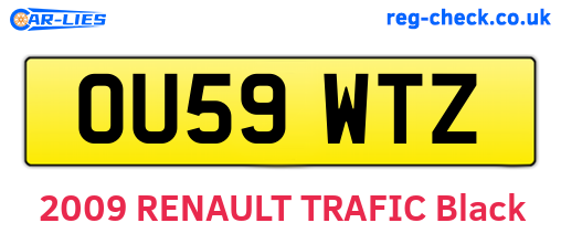 OU59WTZ are the vehicle registration plates.