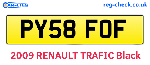PY58FOF are the vehicle registration plates.