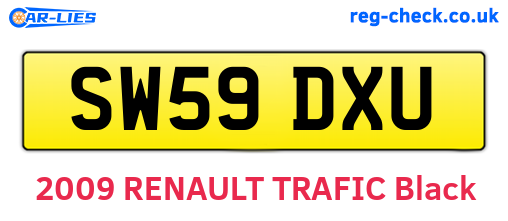 SW59DXU are the vehicle registration plates.