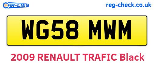 WG58MWM are the vehicle registration plates.