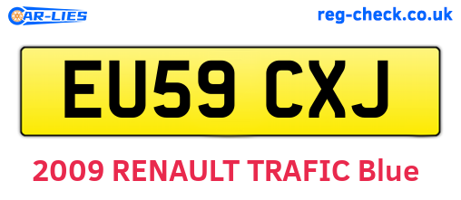 EU59CXJ are the vehicle registration plates.