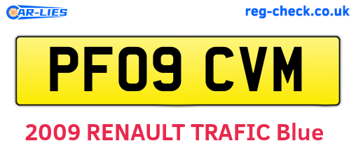 PF09CVM are the vehicle registration plates.