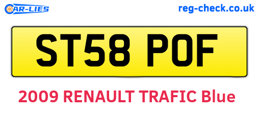 ST58POF are the vehicle registration plates.