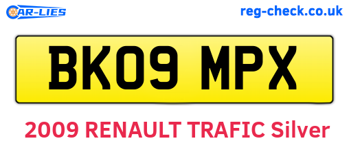 BK09MPX are the vehicle registration plates.