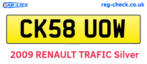 CK58UOW are the vehicle registration plates.