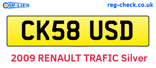 CK58USD are the vehicle registration plates.