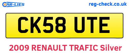 CK58UTE are the vehicle registration plates.