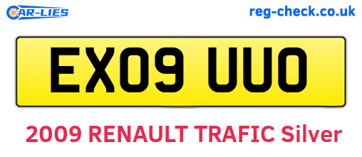 EX09UUO are the vehicle registration plates.