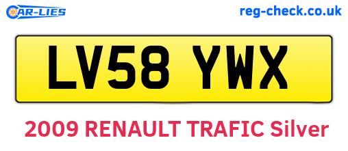 LV58YWX are the vehicle registration plates.