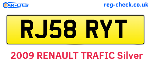 RJ58RYT are the vehicle registration plates.