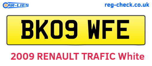BK09WFE are the vehicle registration plates.
