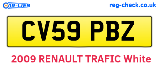 CV59PBZ are the vehicle registration plates.