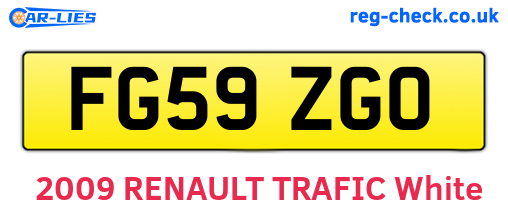 FG59ZGO are the vehicle registration plates.