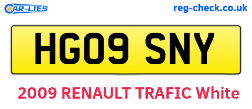 HG09SNY are the vehicle registration plates.