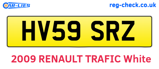 HV59SRZ are the vehicle registration plates.