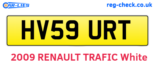 HV59URT are the vehicle registration plates.