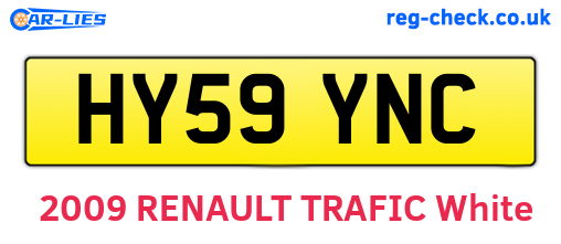 HY59YNC are the vehicle registration plates.
