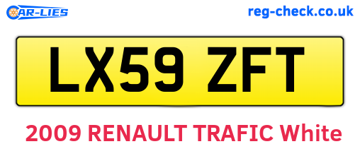 LX59ZFT are the vehicle registration plates.
