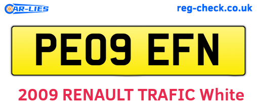 PE09EFN are the vehicle registration plates.