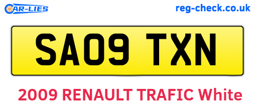 SA09TXN are the vehicle registration plates.