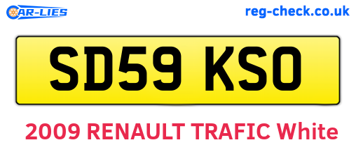 SD59KSO are the vehicle registration plates.