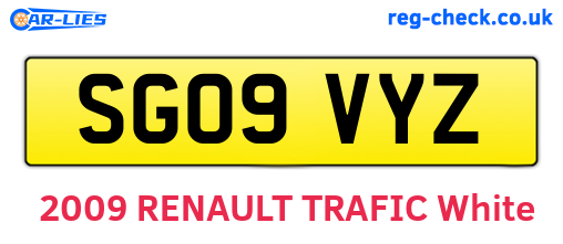 SG09VYZ are the vehicle registration plates.