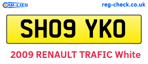 SH09YKO are the vehicle registration plates.